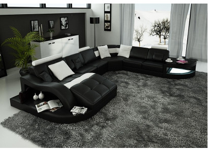 Moderne Sofa Eckgarnitur U Form Polster Sitz Ecke Couch + Couchtisch Komplett