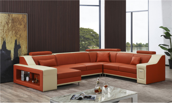 Ecksofa Sofa Wohnlandschaft U Form Polster Couch Ledersofa Sofas Ledersofas Neu