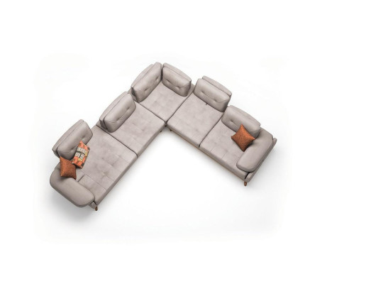 Beiges Wohnzimmer L-Form Sofa Designer Luxus Ecksofa Moderne Couch Neu