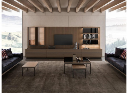 Wohnwand Wohnzimmer TV-Ständer Komplett Wandschrank TV Rahmen Holzmöbel