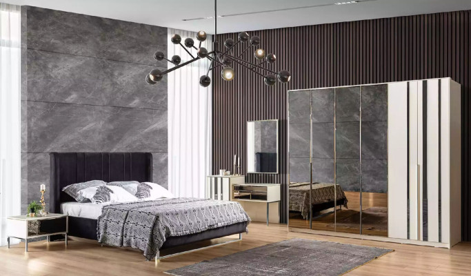 Schlafzimmer Bett 2x Nachttische Luxus Möbel 3tlg. Modern Betten Neu