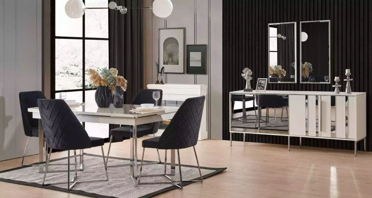 Komplett Set Esstisch 4x Stühle Esszimmer Set Ess Gruppe Holz Tisch 7tlg
