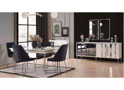 Komplett Set Esstisch 4x Stühle Esszimmer Set Ess Gruppe Holz Tisch 7tlg