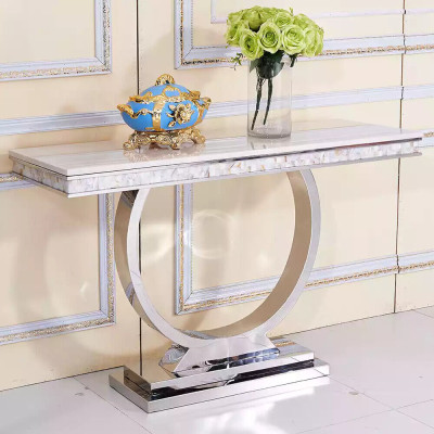 Silbernes Sideboard Konsolen Tisch Luxus Tisch Silber Chrom 120x40cm