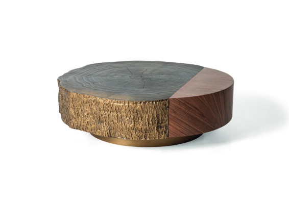 Couchtisch Beistelltisch Designer Tisch Rund Braun Wohnzimmertisch