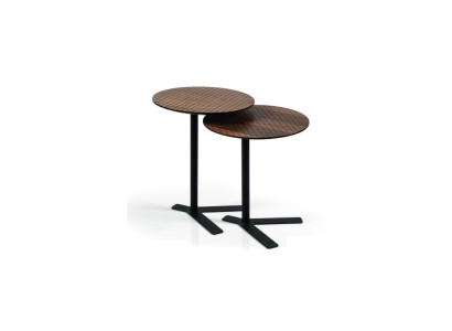 Runde Set 2x Beistelltisch Designer Möbel Wohnzimmer braun Tische Neu