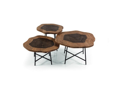 Couchtisch Holz braun Kaffeetisch Designer Wohnzimmertisch Tische 3x