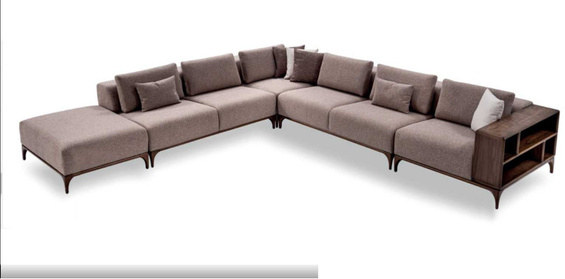 Wohnzimmer Ecksofa L-form Holz Modernen Luxus Design Eckgarnitur Eckcouch