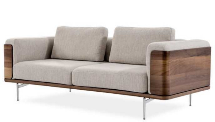 Luxus Sofa Grau Farbe Wohnzimmer Polster Textil 5 sitzer Couch Fünfsitzer