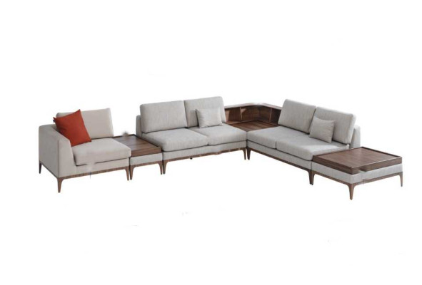 Wohnzimmer Ecksofa L-form Holz Eckgarnitur Sofa Couchen Luxus Möbel