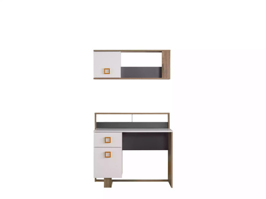 Garnitur Schreibtisch Kinderzimmer Set 2tlg Regal Computer Holz Weiß