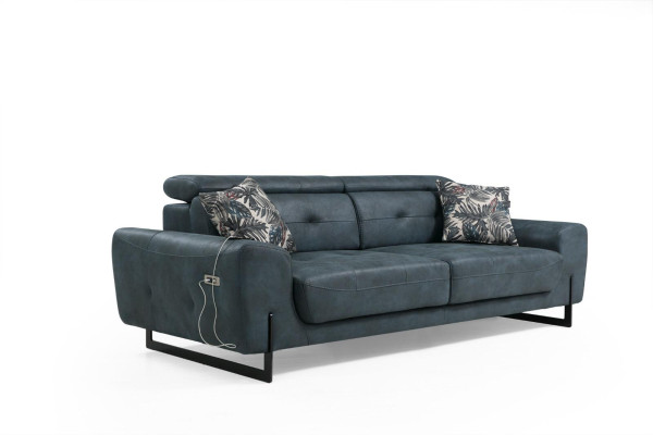 Sofagarnitur 2 tlg Dreisitzer Sofa Couch Wohnzimmer Designer Sessel Textil Möbel
