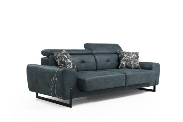 Sofagarnitur 2 tlg Dreisitzer Sofa Couch Wohnzimmer Designer Sessel Textil Möbel