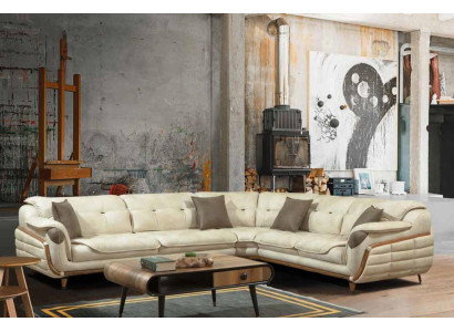Ecksofa L-form Textil Luxus Sofa Wohnlandschaft Polster Couch Couchen