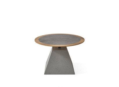 Couchtisch Holz Rund Beistell Design Silber Tisch Möbel Wohnzimmer 