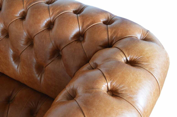 Chesterfield Sofa 3 Sitz Polster Couchen Sofas Couch Dreisitzer Braun