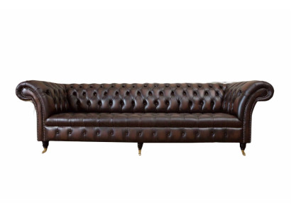 Chesterfield 4 Sitzer Leder Wohnzimmer Design Couchen Sofa Möbel Neu