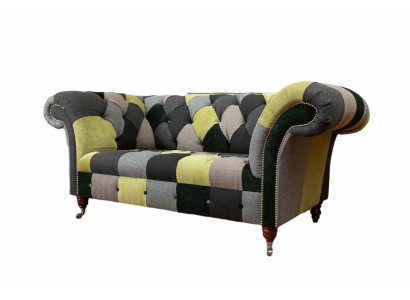 Chesterfield Couch Polster 2 Sitzer Design Textil Sofas Couchen Lounge