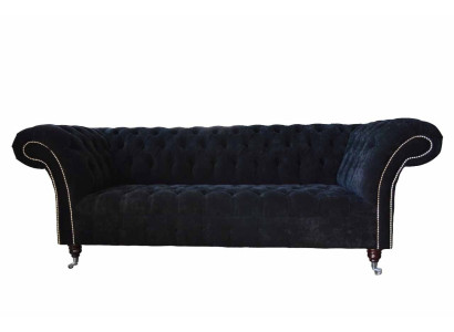 Design Sofa Couch Polster 3 Sitzer Sofas Blau Couchen Sitz Stoff Neu
