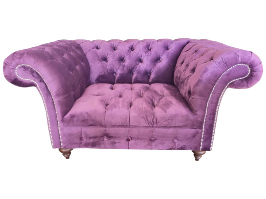 Chesterfield Sessel Couch 1 Sitzer Textil Sessel Stoff Sitz Lounge Möbel