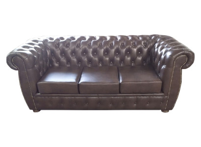 Chesterfield Sofa Ledersofa Couch 3 Sitzer Original Braun Sofas