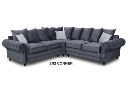 Modern Ecksofa Sofa Stil Grau Sofa Polster Stoff Textil Möbel L-Form Couchen