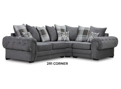 Ecksofa italienischer Stil Bequemes Design Sofa Polster Textil Wohnzimmer Stoff