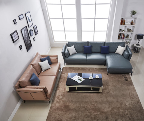 Designer Sofa Couch Garnitur Ecksofa mit Hocker Polster Wohnlandschaft