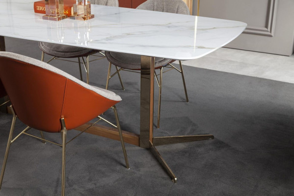 Tisch in Weiß für Esszimmer Luxuriös Moderner Stil Komfortabel Tische
