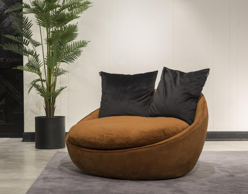 Runder Sessel Relax Stuhl Polster Einsitzer Couch Möbel Gepolstert Rund