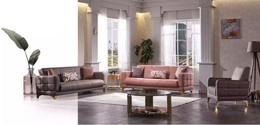 Luxus Sofagarnitur 3+3+1 Set Designer Textil Couchen Sessel Einsitzer