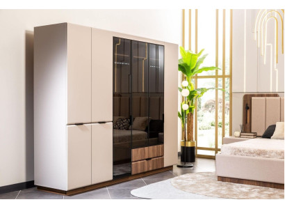 Kleiderschrank Holzschrank Beige Schlafzimmerschrank Schrank Moderne