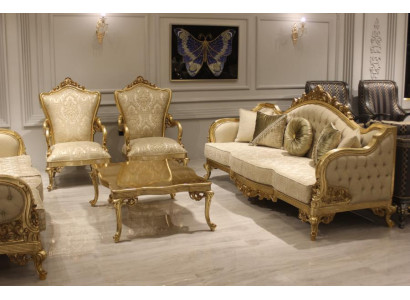 Designer Sofagarnitur 3+3+1 Sitzer Couch Polster Sitzgarnitur Klassische Set Neu