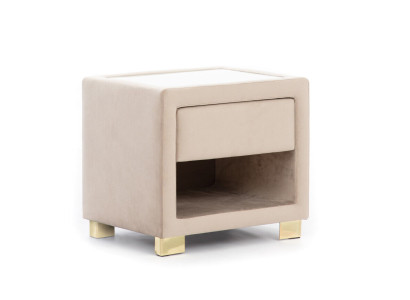 Beiger Quadratischer Nachttisch Designer Holzgestell Moderne Möbel Neu