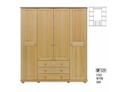 Echtes Holz Massivholz Kleiderschrank Schrank Schlafzimmerschrank Massiv Neu