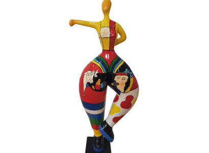 ballerina figur abstrakte figuren statuen moderne statue bunt bemalt neu 85cm