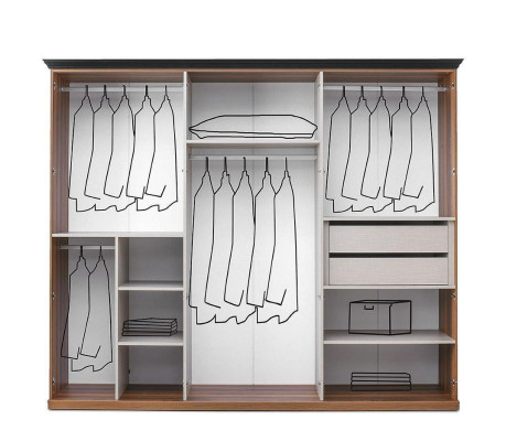 Komplette Doppelbett Bett Nachttische Braun Schlafzimmer 4tlg Schrank