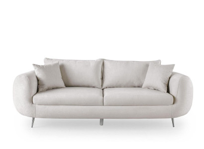Stoffsofa Dreisitzer Couch Moderne Polstersofa Sofa 3 Sitzer Weiß
