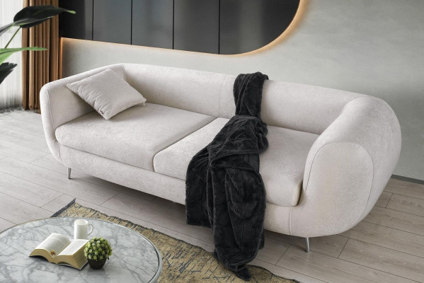 Stoffsofa Dreisitzer Couch Moderne Polstersofa Sofa 3 Sitzer Weiß