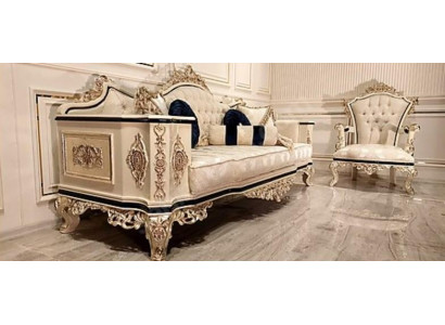 Chesterfield Sofagarnitur Set 3+1 Luxus 2tlg. Stoff Sofa Wohnzimmer