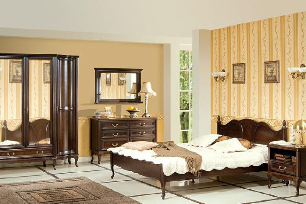 Italienische Stil Möbel Bett Nachttische Keierschrank Kommode Spiegel Komplett