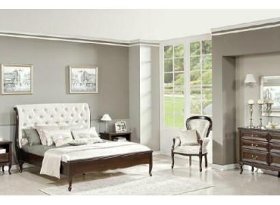 Komplett Schlafzimmer Bett Ehebett Nachttische Kommode Sessel Chippendale Royal