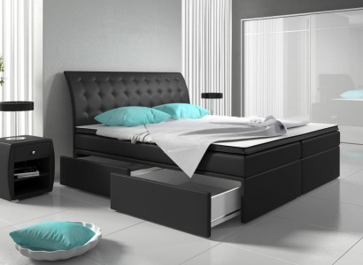Boxspringbett Betten Bett Polster Kunstleder Designer Hotel Doppel Luxus Design
