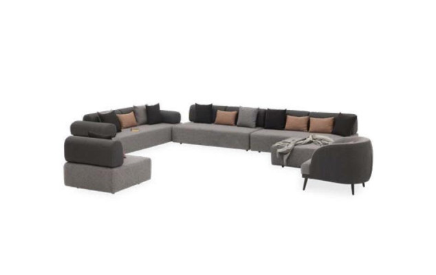 Wohnlandschaft Couch Polster Möbel Ecksofa Stoff Couchen Textil Sitzmöbel