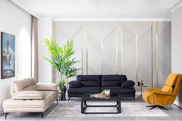 Luxus Couch Möbel Sofas Couchen 3tlg. Set Garnitur Sofagarnitur Stoff
