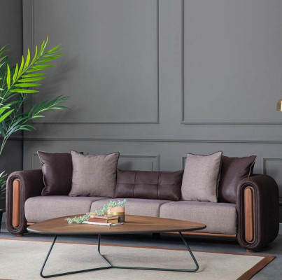 Luxus Couch Möbel Sofas Couchen 3tlg. Set Garnitur Sofagarnitur Stoff