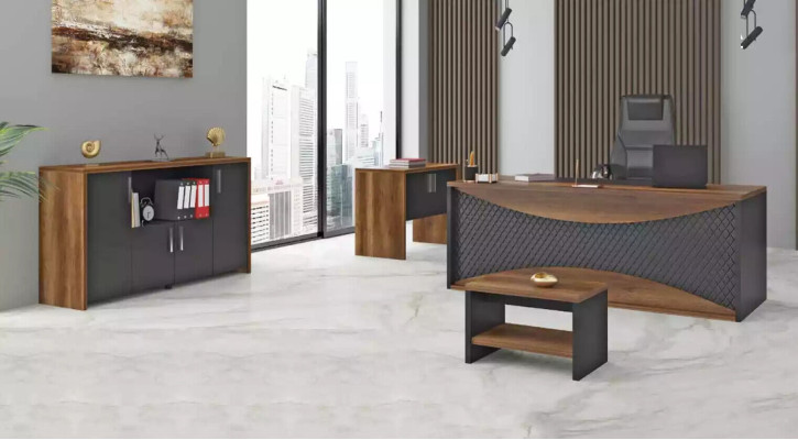 Arbeitszimmer Holzmöbel Büro Set Schreibtisch Aktenschrani Couchtisch