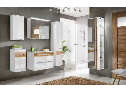 Design Badezimmer Möbel Bad 5 tlg. Set Deko Garnitur Schrank Waschbecken