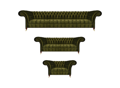 Chesterfield Grün Sofagarnitur Wohnzimmer Luxus Textil Sofas Set Neu