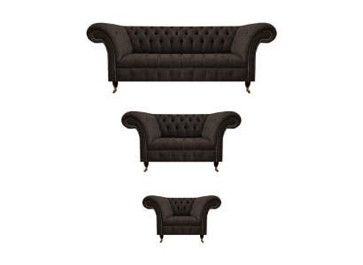 Luxus Komplett Designer Einrichtung Polstermöbel Set 3tlg Sofas Couch